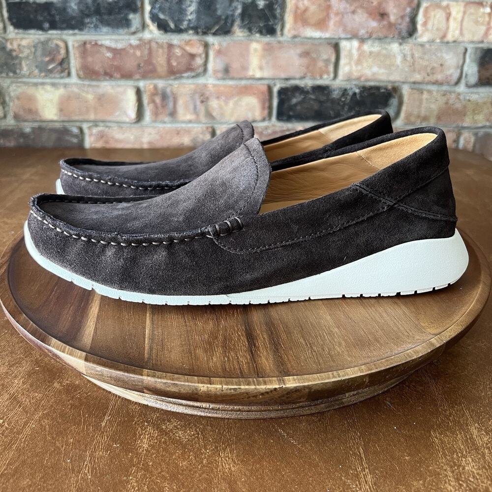 OluKai Ka'a Loafer Slip On Arch Support Suede Dark Wood Brown Moc Men's 9 Shoes - Picture 11 of 16